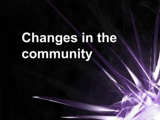 Changes in the
community
 