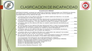 CLASIFICACION DE INCAPACIDAD
 