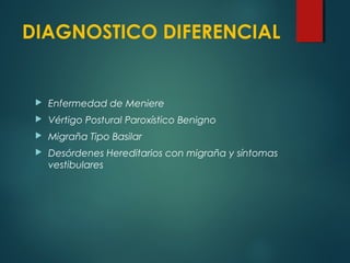 SymptomSymptom
Migraine-AssociatedMigraine-Associated
VertigoVertigo
Ménière DiseaseMénière Disease
VertigoVertigo Puede d...