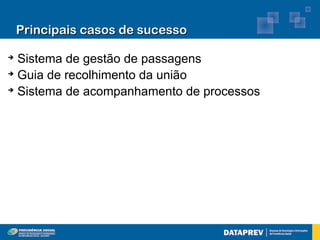 Principais casos de sucesso

➔
  Sistema de gestão de passagens
➔
  Guia de recolhimento da união
➔
  Sistema de acompanhamento de processos
 