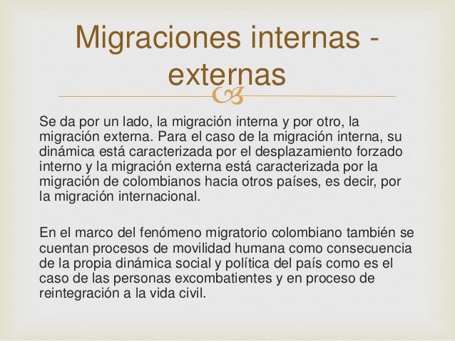 Migraciones en colombia