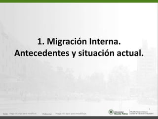 1. Migración Interna.
     Antecedentes y situación actual.




                                                                  1
Haga clic aquí para modificar.   Haga clic aquí para modificar.
 