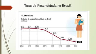 Taxa de Fecundidade no Brasil:
 