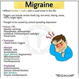 Migraine  ---- absence seizures
