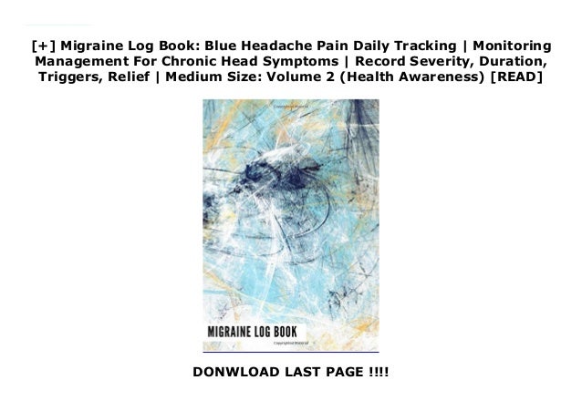 migraine log book blue headache pain daily tracking migraine log