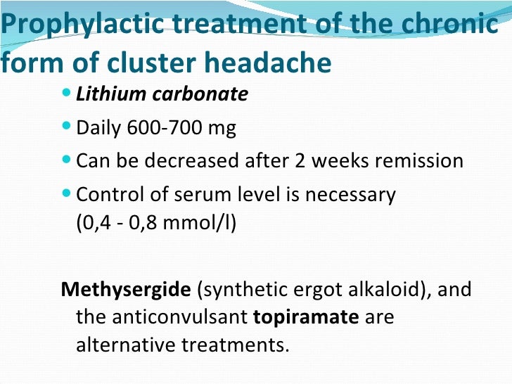 Lithium Carbonate Dosage For Cluster Headaches
