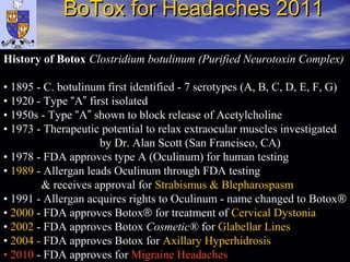Migraine and BoTox 2013 | PPT