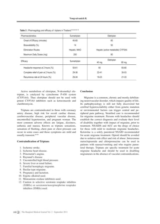 Migraine Headaches : Acute treatment in Thailand | PDF
