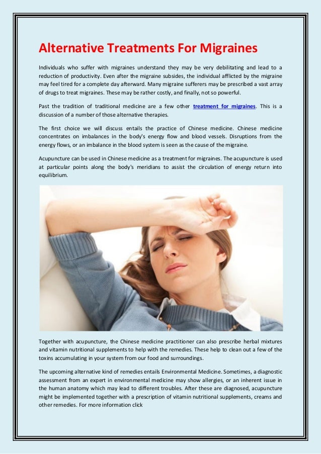 Migraine Headache Treatment Options