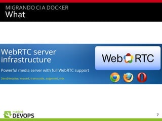 7
What
MIGRANDO CIA DOCKER
 