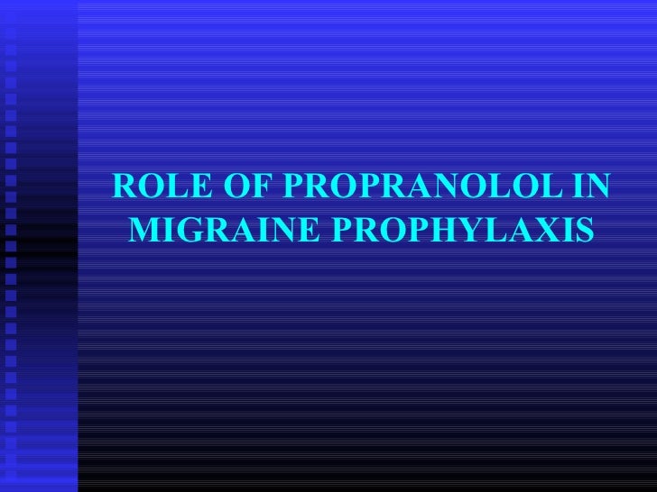 Inderal For Migraines Dosage