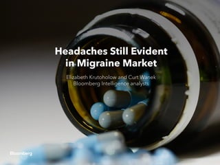 Headaches Still Evident
in Migraine Market
Elizabeth Krutoholow and Curt Wanek
Bloomberg Intelligence analysts
 