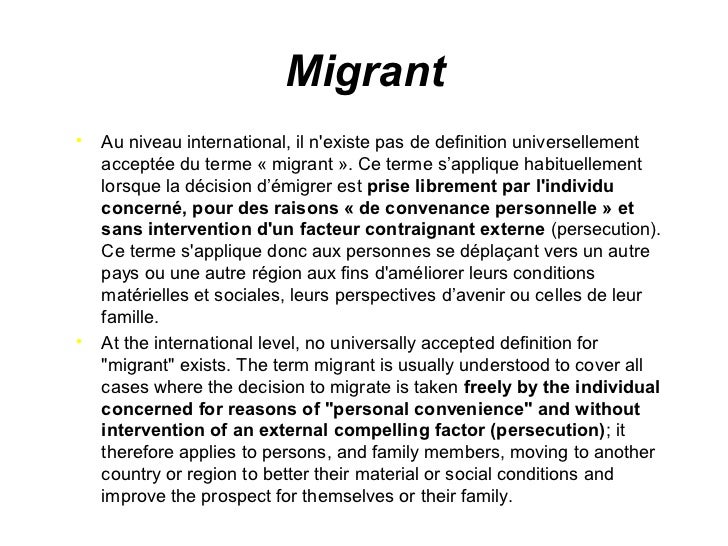 Migrant definition