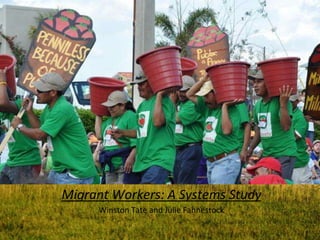 Migrant Workers: A Systems Study
Winston Tate and Julie Fahnestock
 