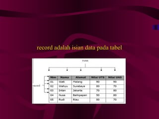 record adalah isian data pada tabelrecord adalah isian data pada tabel
 