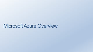 MicrosoftAzure Overview
 