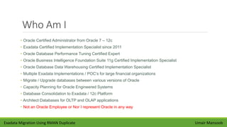 Migrate database to Exadata using RMAN duplicate | PDF