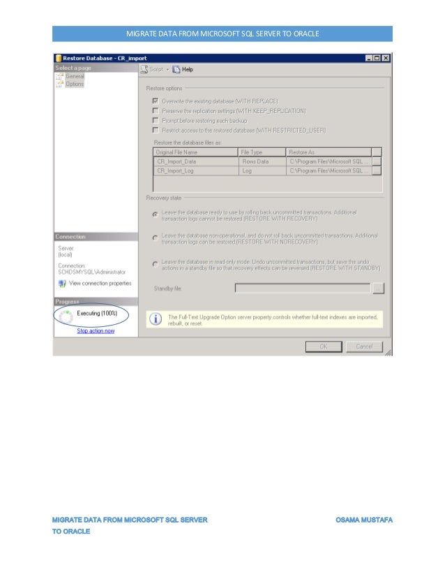 How To Import .Bak File In Oracle How To Import .Bak File In Oracle