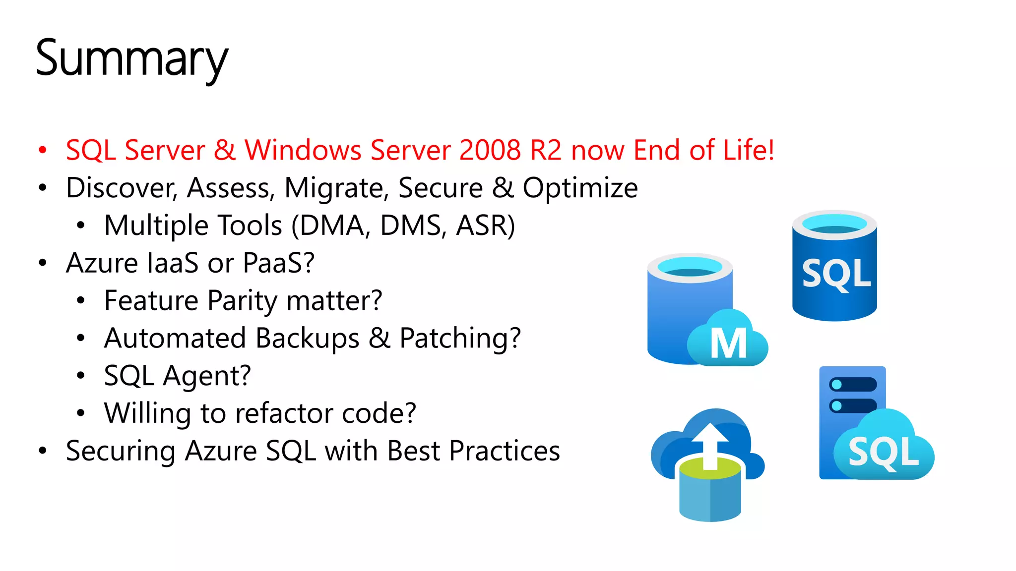 Migrate SQL Server 2008 R2 to Azure Cloud | PPT