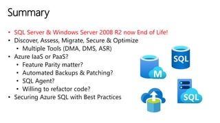 Migrate SQL Server 2008 R2 to Azure Cloud | PPT