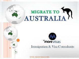 MIGRATE TO

AUSTRALIA

Immigration & Visa Consultants
www.morevisas.com

 