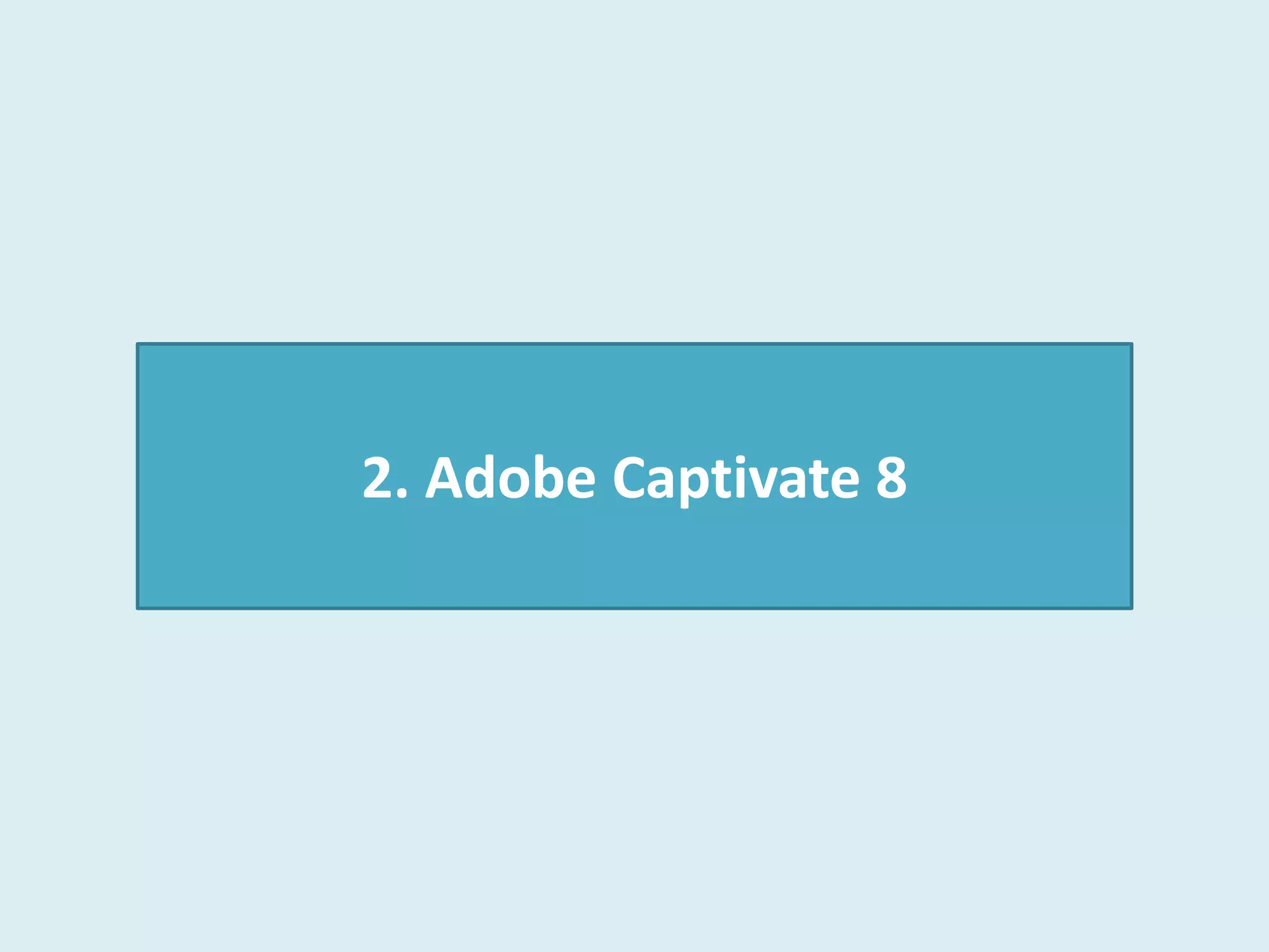2. Adobe Captivate 8
 