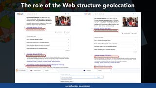 #INTERNATIONALWEBMIGRATIONS AT #SMPROFS BY @ALEYDA FROM @ORAINTI
The role of the Web structure geolocation  
serpchecker, ...