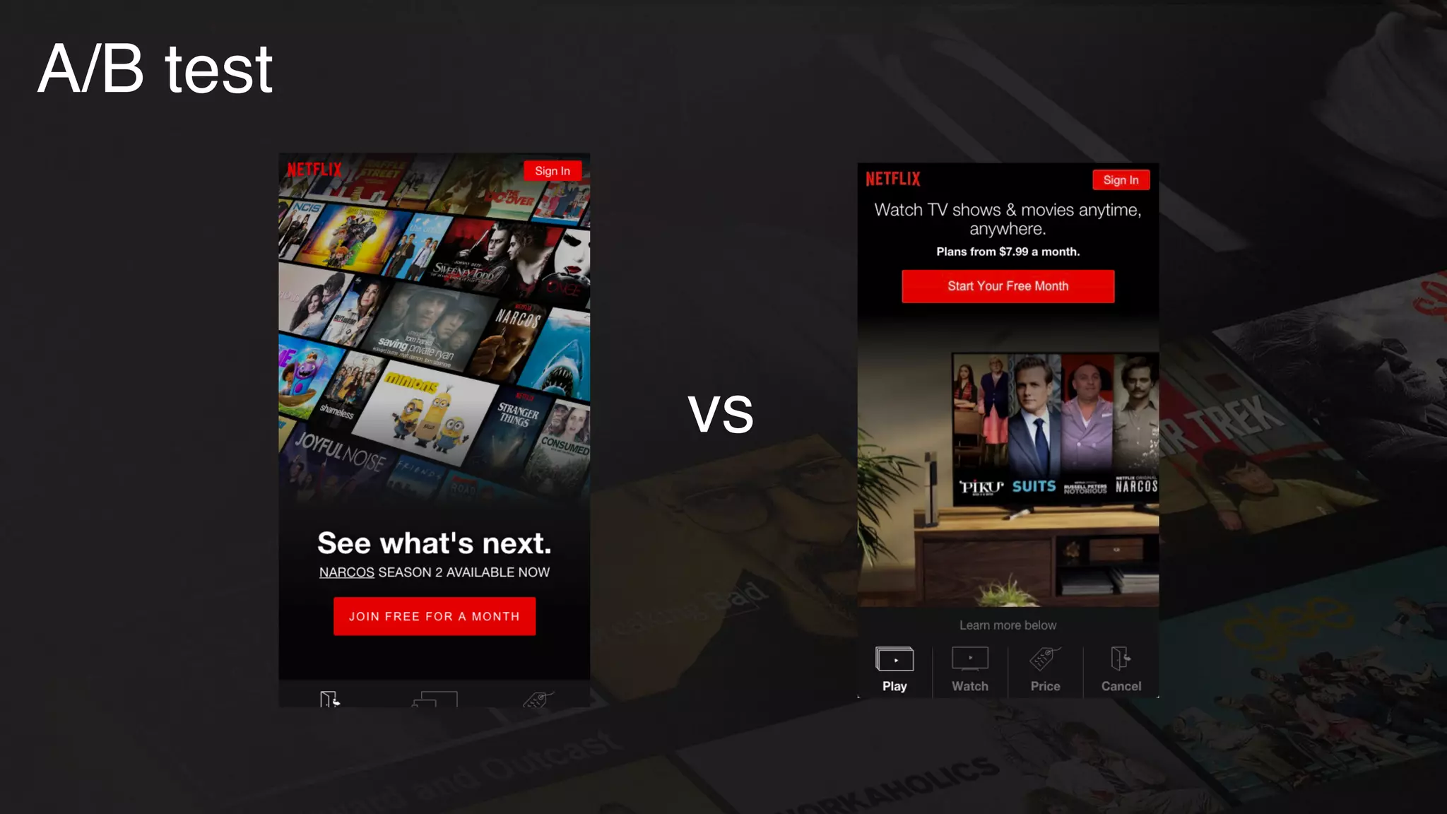 A/B test
vs
 