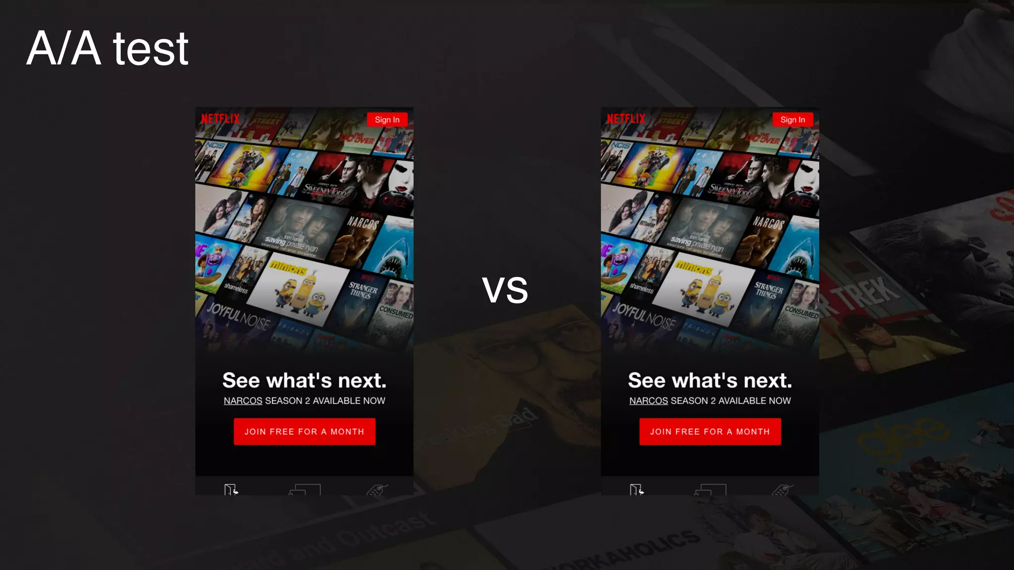 A/A test
vs
 
