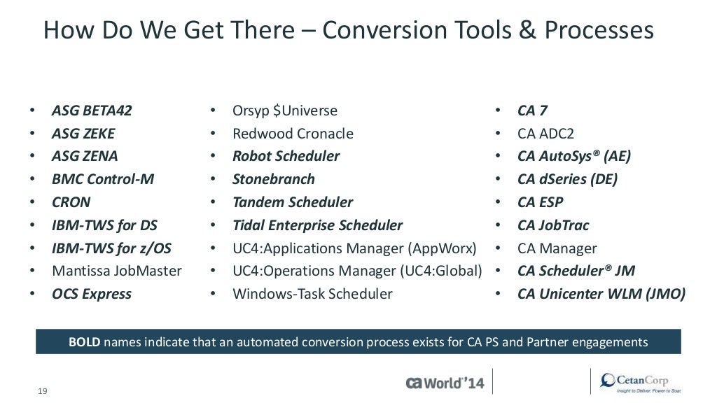 Migrating to ca workload automation consolidation and conversion co 