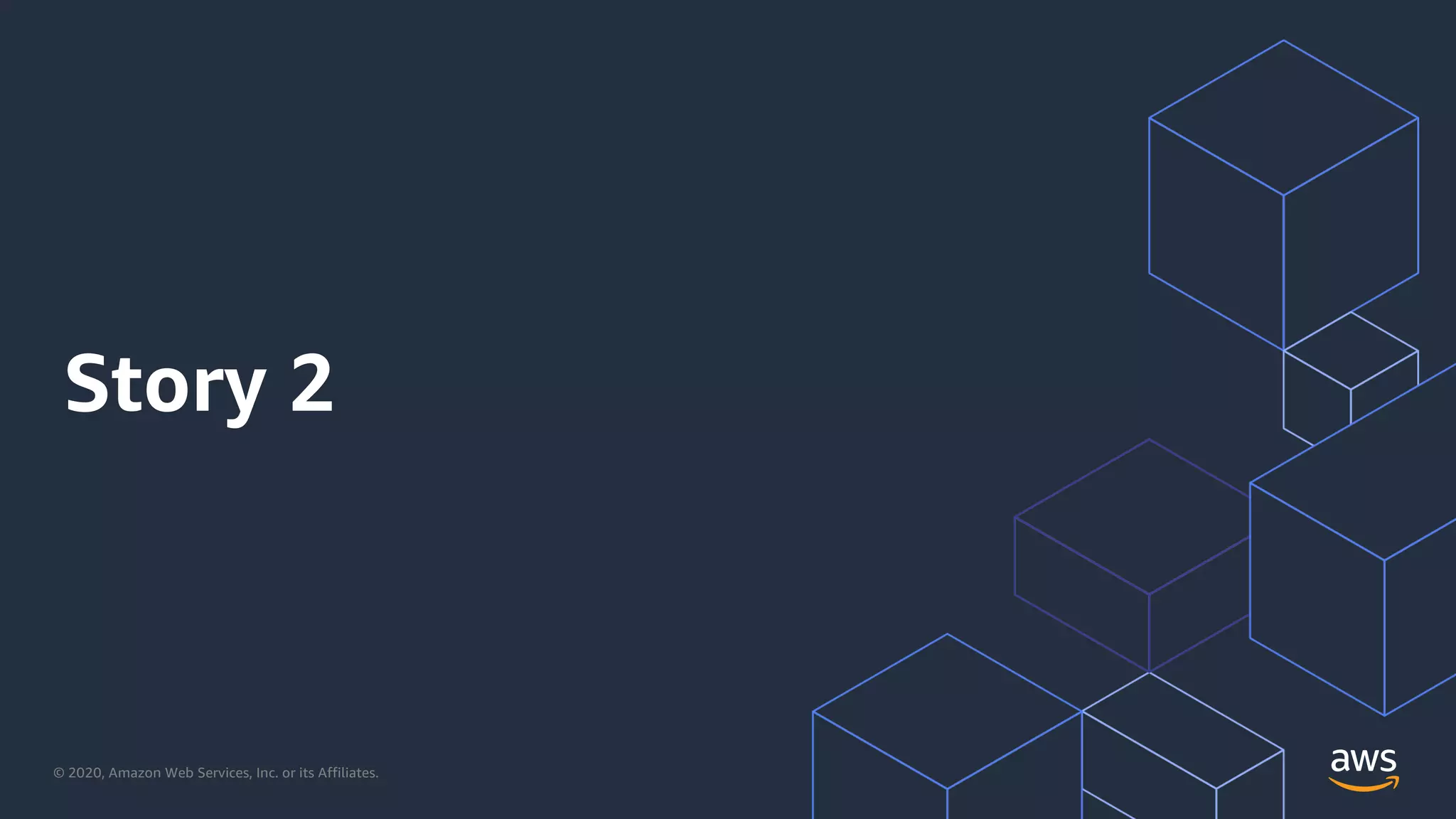 © 2020, Amazon Web Services, Inc. or its Affiliates.
Story 2
 