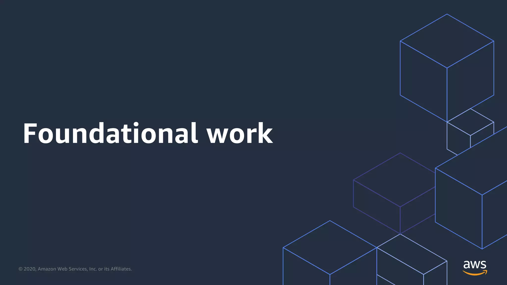 © 2020, Amazon Web Services, Inc. or its Affiliates.
Foundational work
 