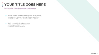 46
Your Subtitle Goes Here (Delete if not needed)
YOUR TITLE GOES HERE
● Have some extra white space that you’d
like to fill up? Use the Iterable nodes!
● You can move, rotate, and
resize these images.
 