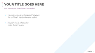 47
Your Subtitle Goes Here (Delete if not needed)
YOUR TITLE GOES HERE
● Have some extra white space that you’d
like to fill up? Use the Iterable nodes!
● You can move, rotate, and
resize these images.
 