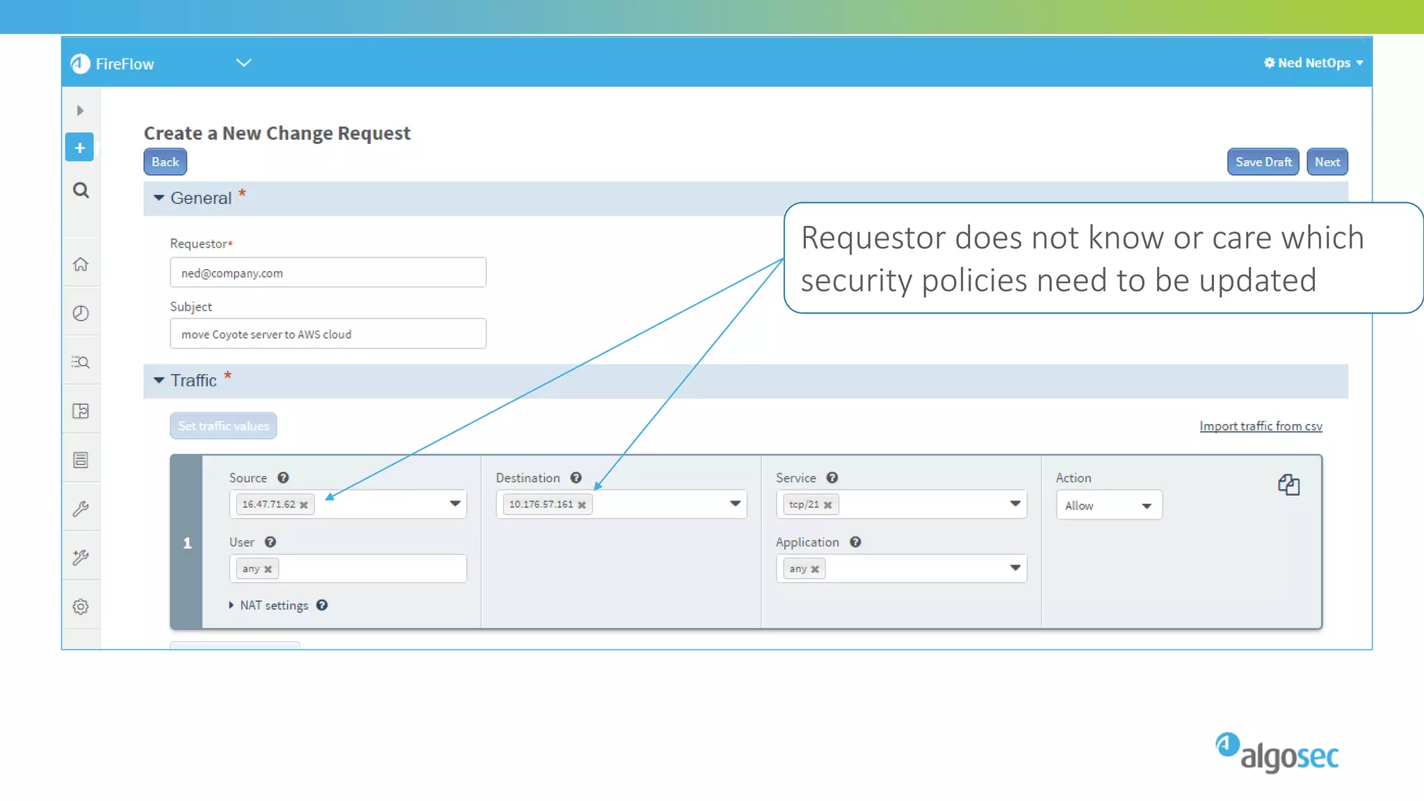 Requestor does not know or care which
security policies need to be updated
 