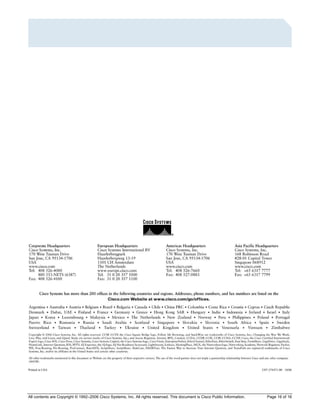 All contents are Copyright © 1992–2006 Cisco Systems, Inc. All rights reserved. This document is Cisco Public Information. Page 16 of 16
Printed in USA C07-374471-00 10/06
 