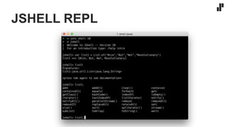 JSHELL REPL
 