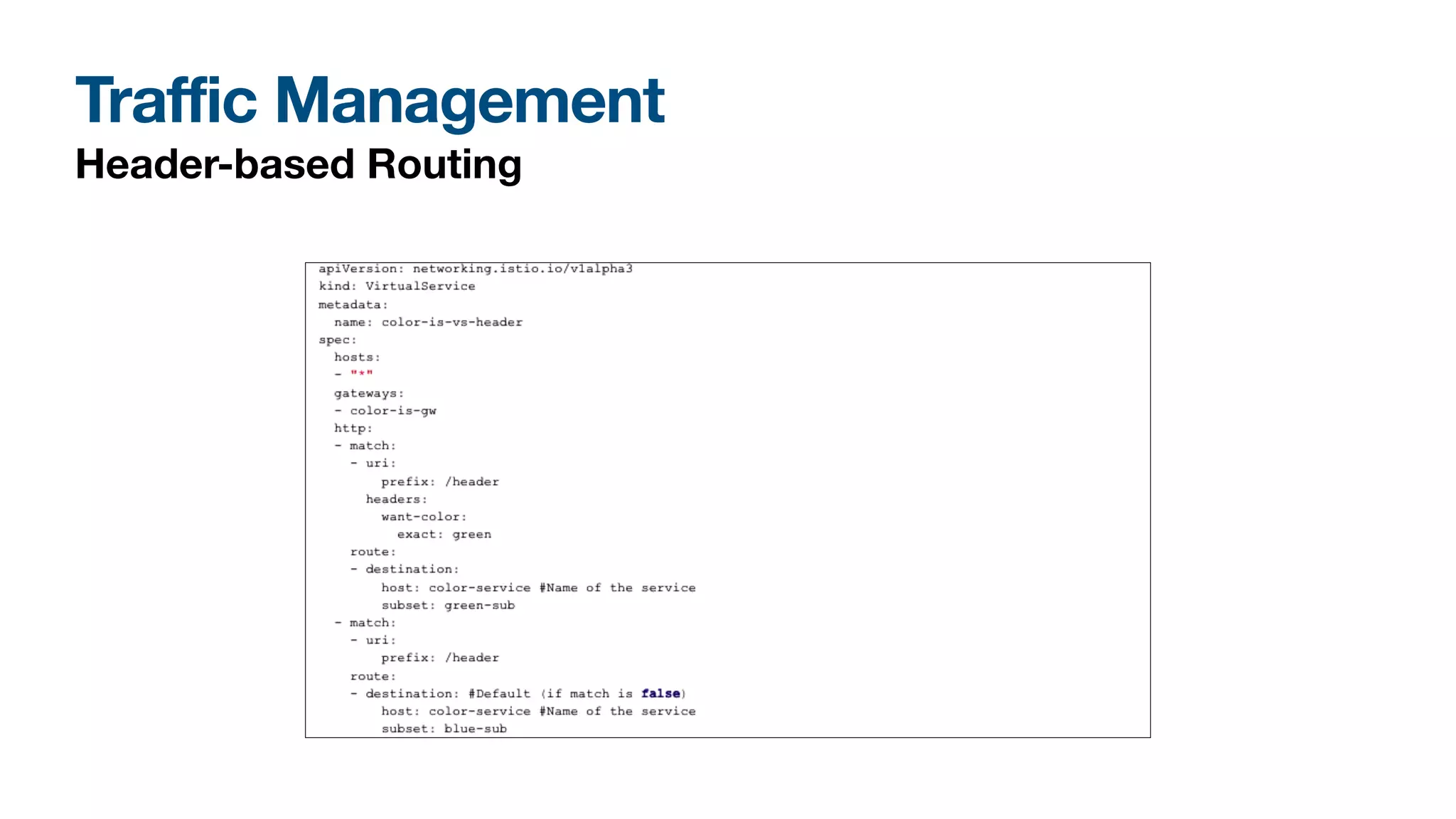 Traffic Management
Header-based Routing
 