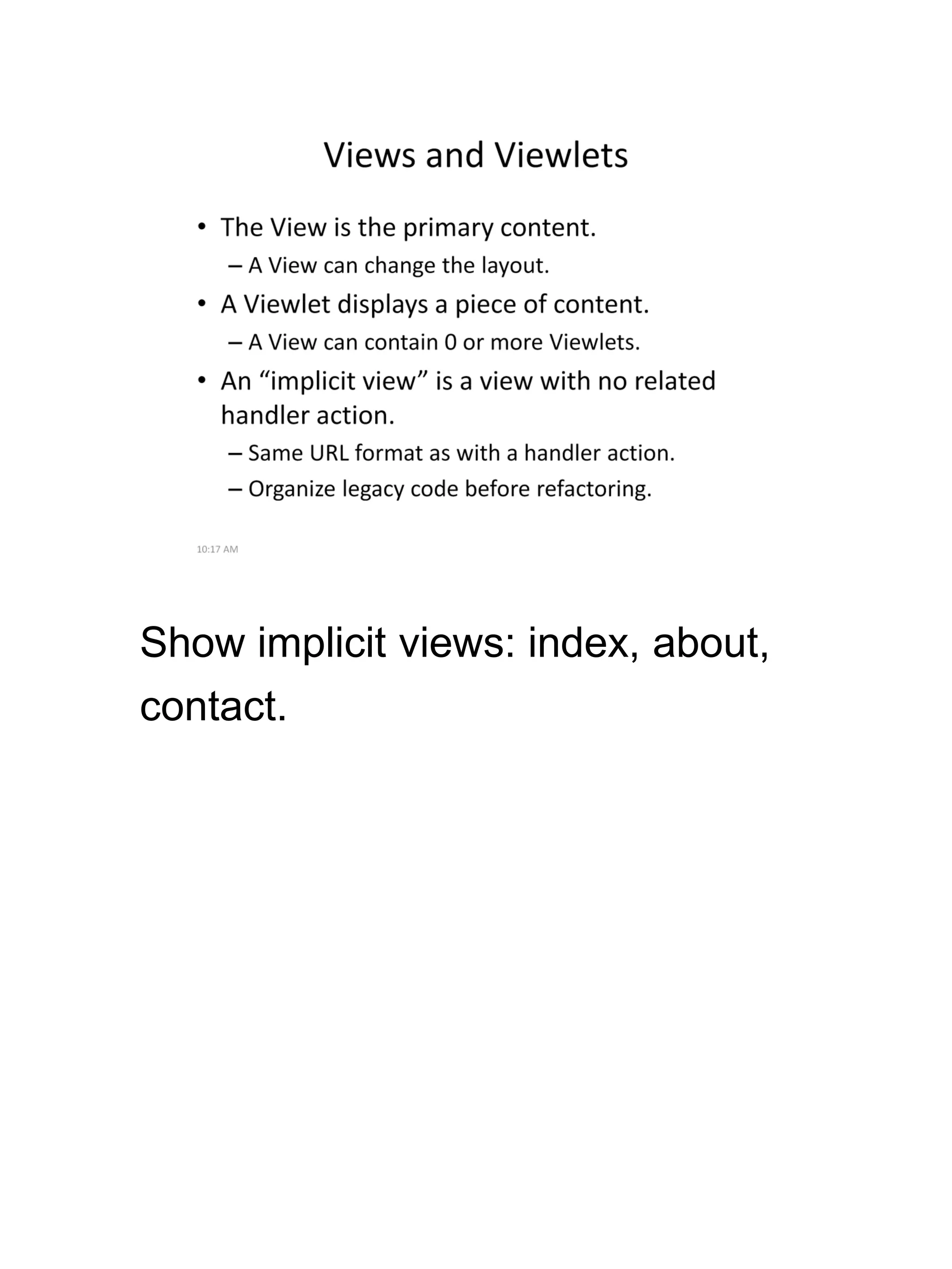 Show implicit views: index, about,
contact.