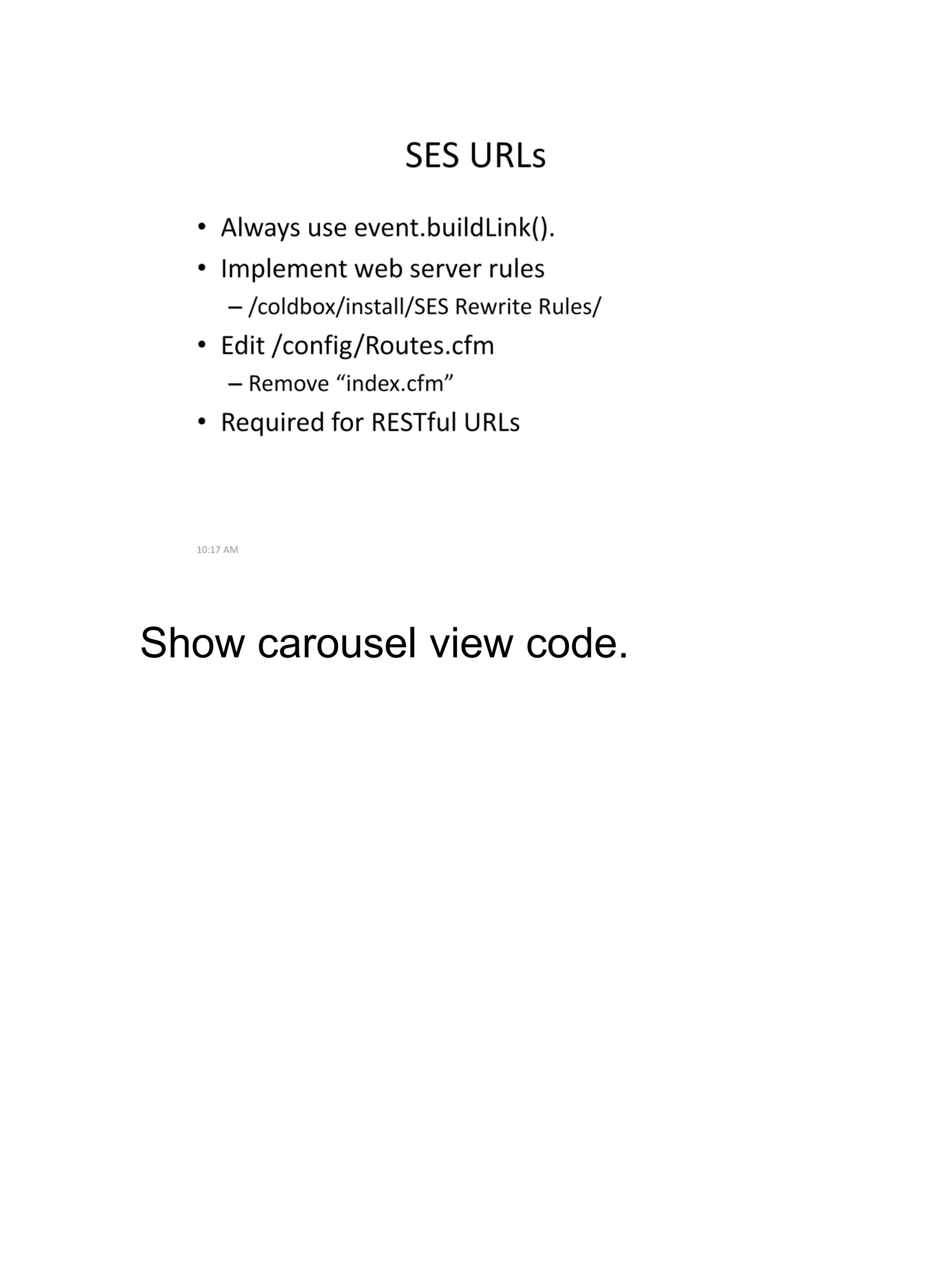 Show carousel view code.