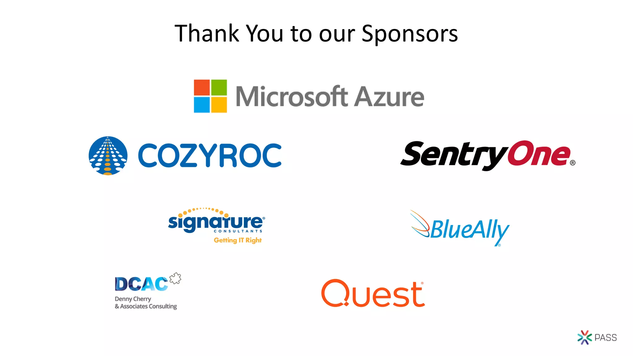 Thank You to our Sponsors 
