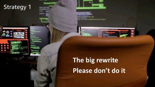 © 2019, Amazon Web Services, Inc. or its Affiliates.© 2019, Amazon Web Services, Inc. or its Affiliates.
The big rewrite
Please don’t do it
Strategy 1
 