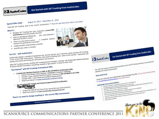 Benefits of Working With AudioCodesInteroperability and CompatibilityLeveraging the investment in our experience and interoperability labArchitecture Flexibility and ScalingRange of solutions that fit your particular implementationMigration StrategyStart today, upgrade laterSecurityJTIC-validated device and network securitySuperior Voice QualityFirst vendor to pass all 12 ETSI Speech Quality TestsQuick Time-to-Savings (ROI)