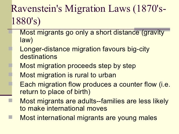 migration ravenstein s laws of migration