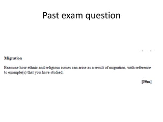 Past exam question
 