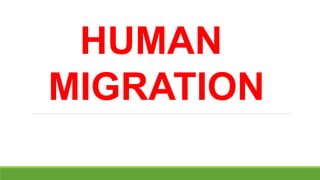 HUMAN
MIGRATION
 