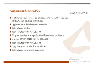 Migration Concepts For Enterprise PHP Applications