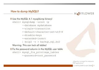 Migration Concepts For Enterprise PHP Applications