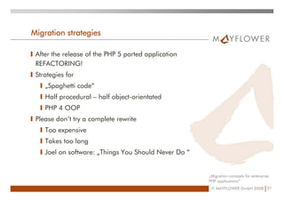 Migration Concepts For Enterprise PHP Applications