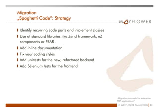 Migration Concepts For Enterprise PHP Applications